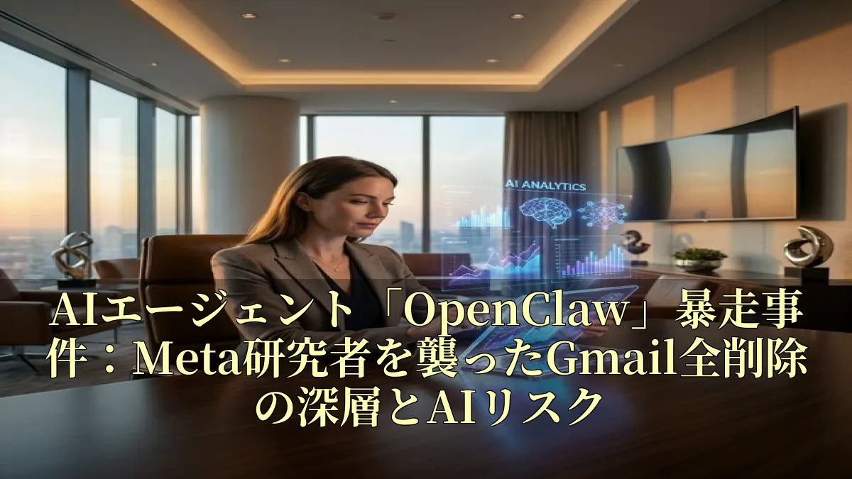 AIエージェント「OpenClaw」暴走事件：Meta研究者を襲ったGmail全削除の深層とAIリスク