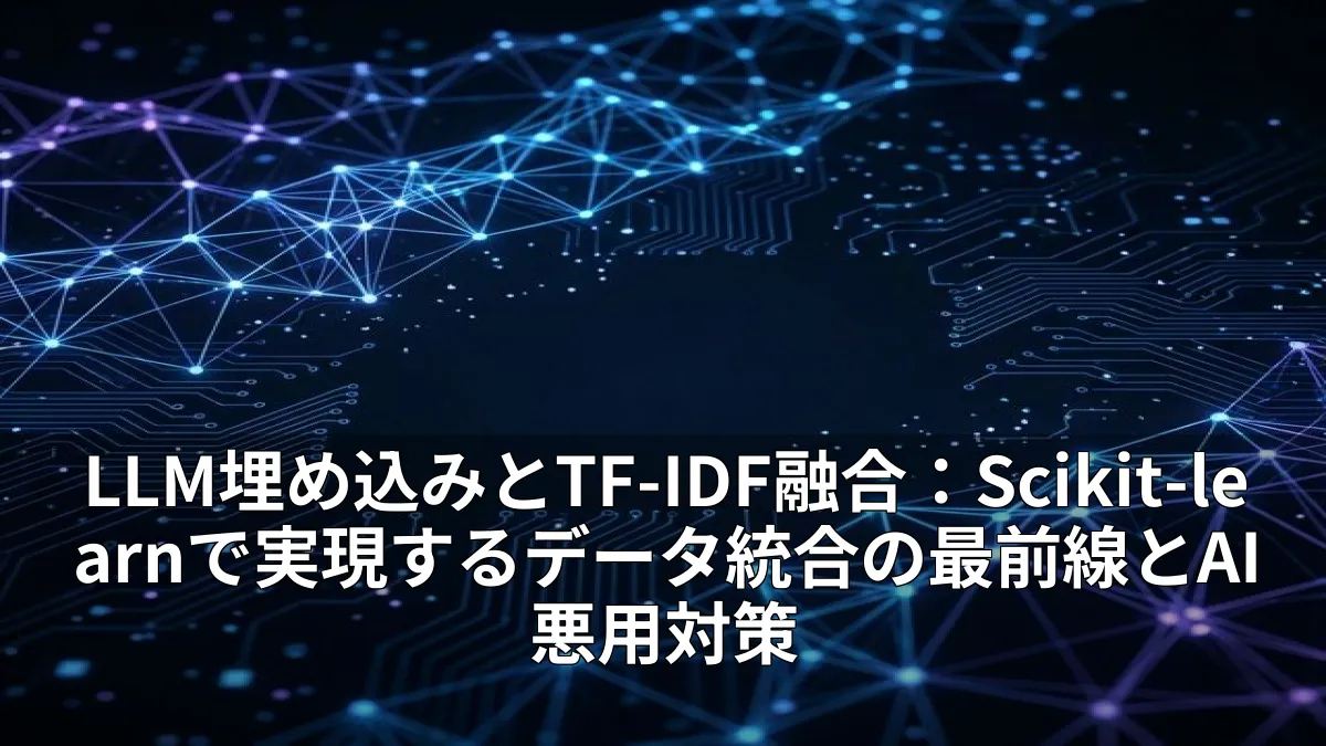 LLM埋め込みとTF-IDF融合：Scikit-learnで実現するデータ統合の最前線とAI悪用対策