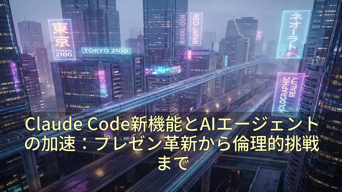 Claude Code新機能とAIエージェントの加速：プレゼン革新から倫理的挑戦まで