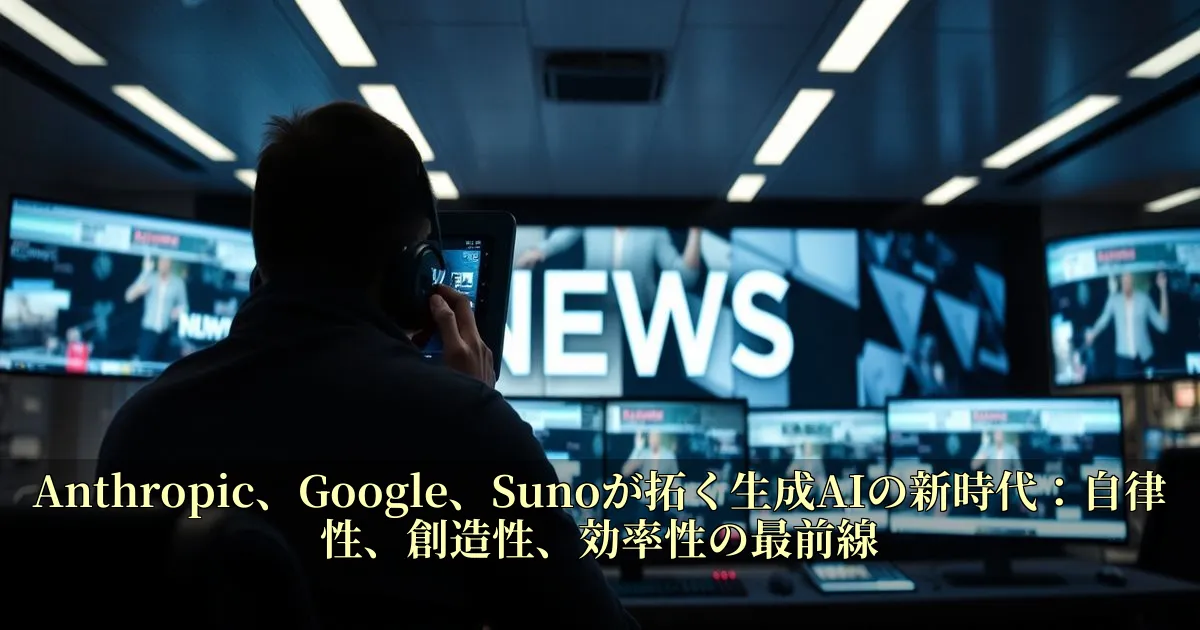 Anthropic、Google、Sunoが拓く生成AIの新時代：自律性、創造性、効率性の最前線