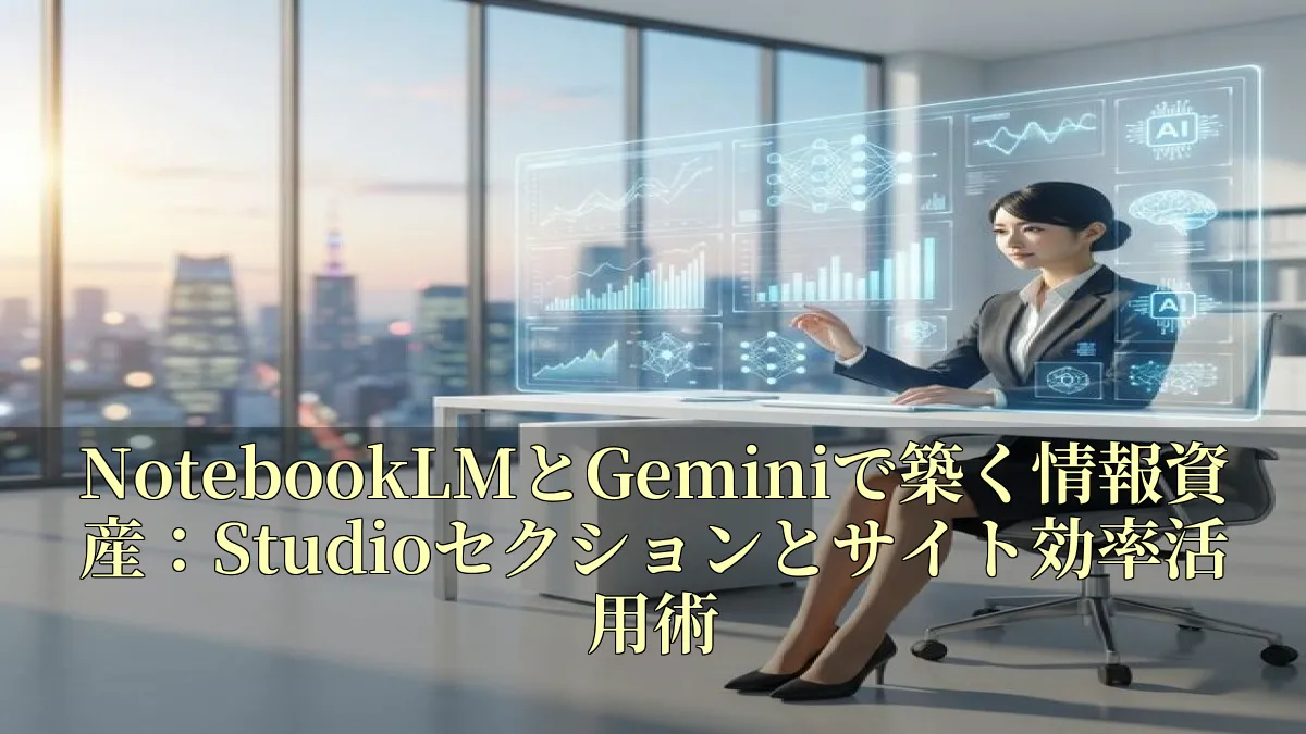 NotebookLMとGeminiで築く情報資産：Studioセクションとサイト効率活用術