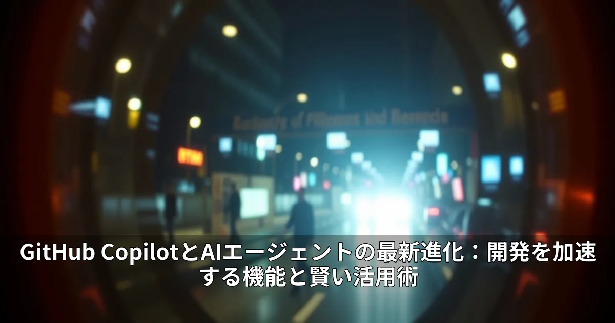 GitHub CopilotとAIエージェントの最新進化：開発を加速する機能と賢い活用術