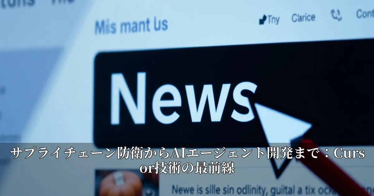 サプライチェーン防衛からAIエージェント開発まで：Cursor技術の最前線