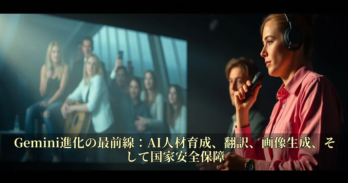 Gemini進化の最前線：AI人材育成、翻訳、画像生成、そして国家安全保障