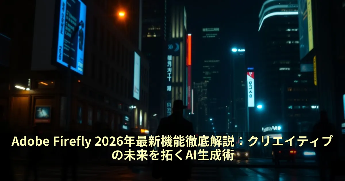 Adobe Firefly 2026年最新機能徹底解説：クリエイティブの未来を拓くAI生成術
