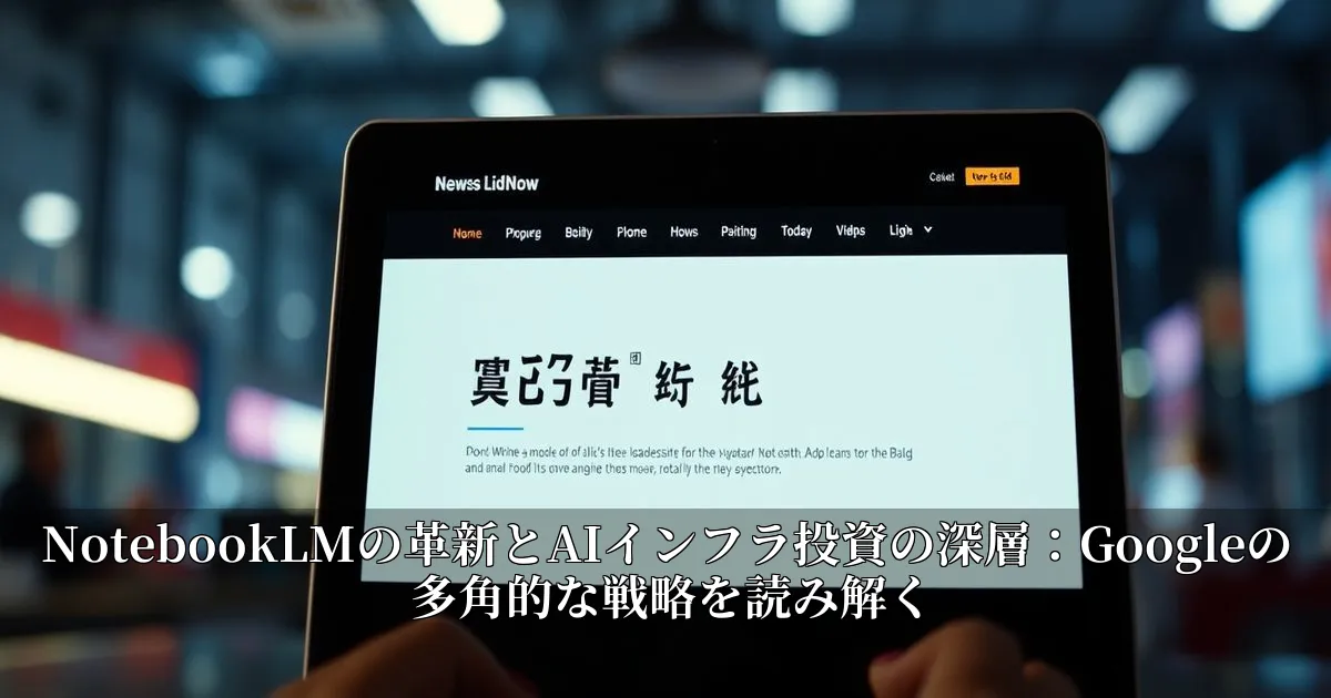 NotebookLMの革新とAIインフラ投資の深層：Googleの多角的な戦略を読み解く