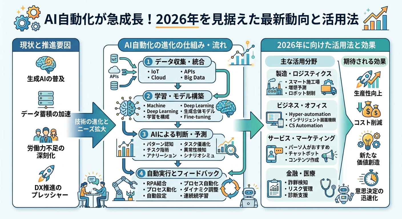 AI自動化が急成長！2026年を見据えた最新動向と活用法 図解