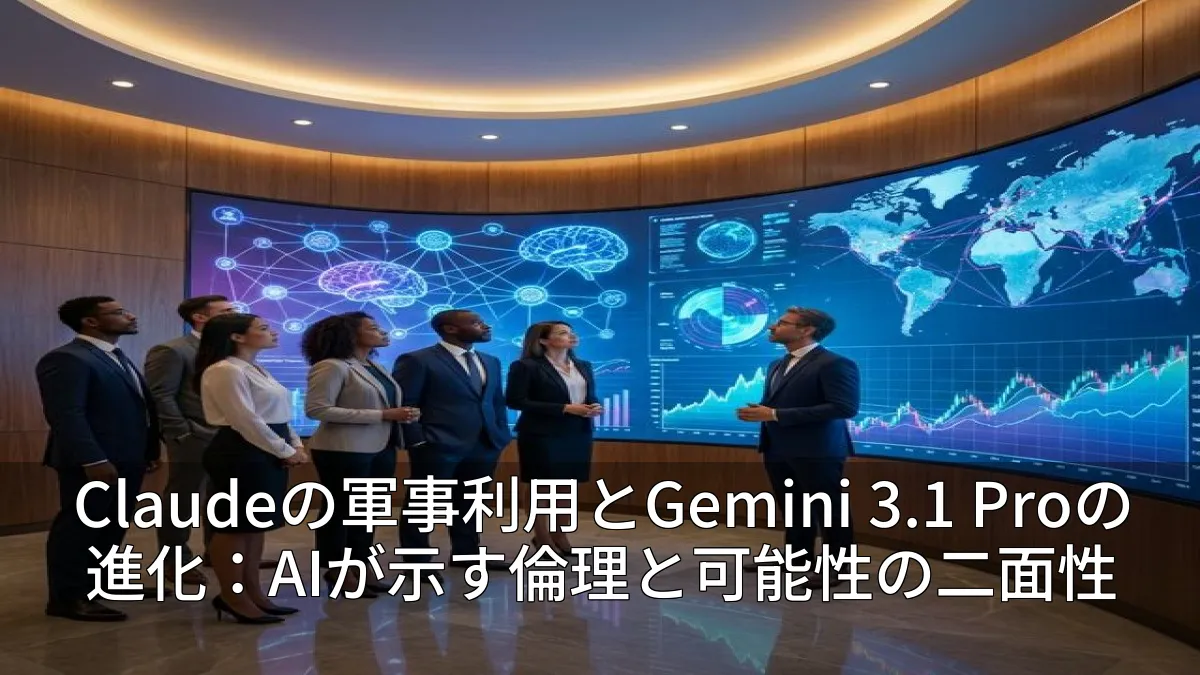 Claudeの軍事利用とGemini 3.1 Proの進化：AIが示す倫理と可能性の二面性