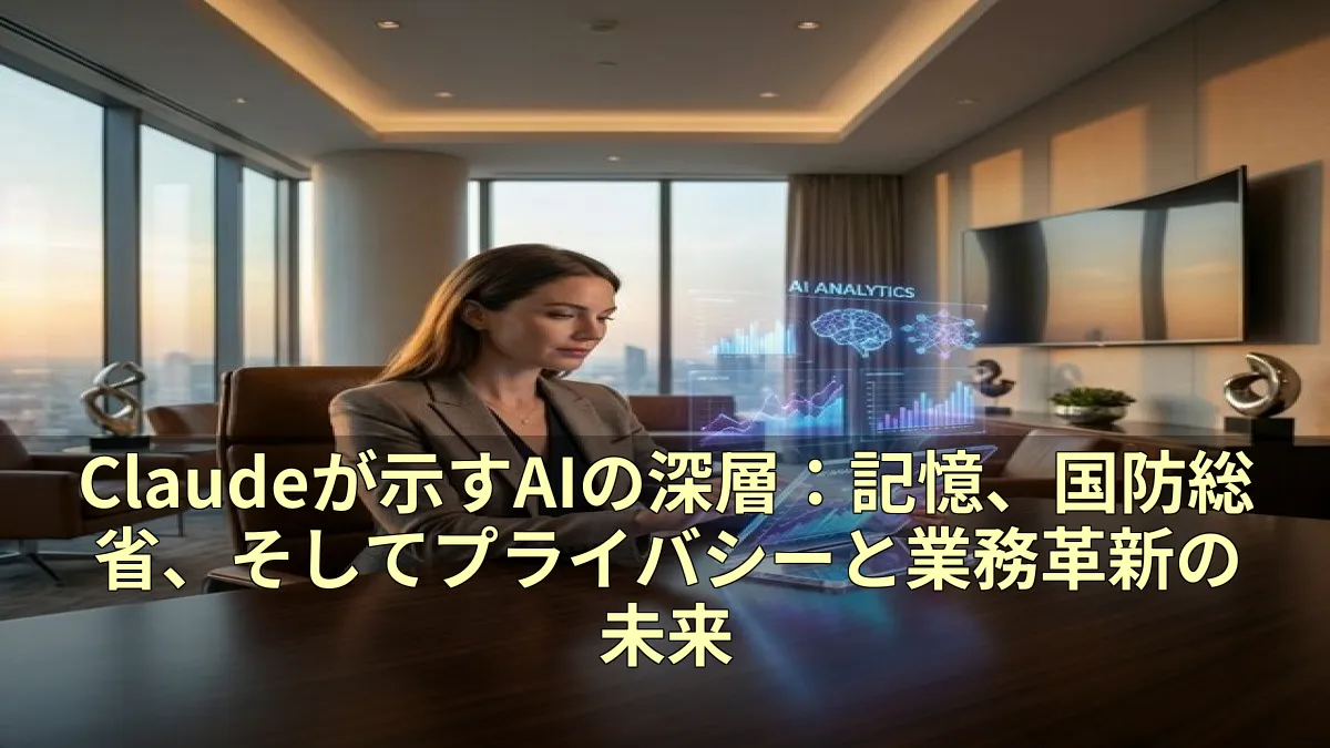 Claudeが示すAIの深層：記憶、国防総省、そしてプライバシーと業務革新の未来
