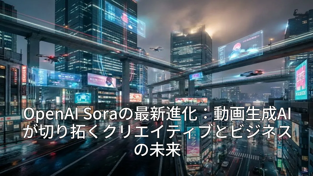 OpenAI Soraの最新進化：動画生成AIが切り拓くクリエイティブとビジネスの未来
