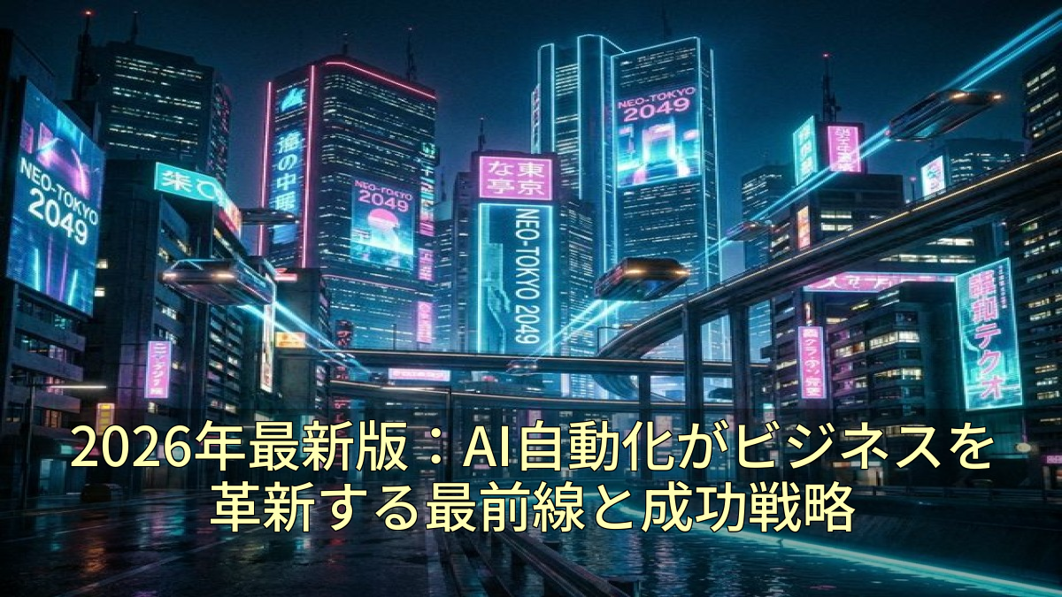 2026年最新版：AI自動化がビジネスを革新する最前線と成功戦略
