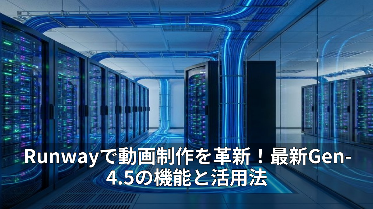 Runwayで動画制作を革新！最新Gen-4.5の機能と活用法