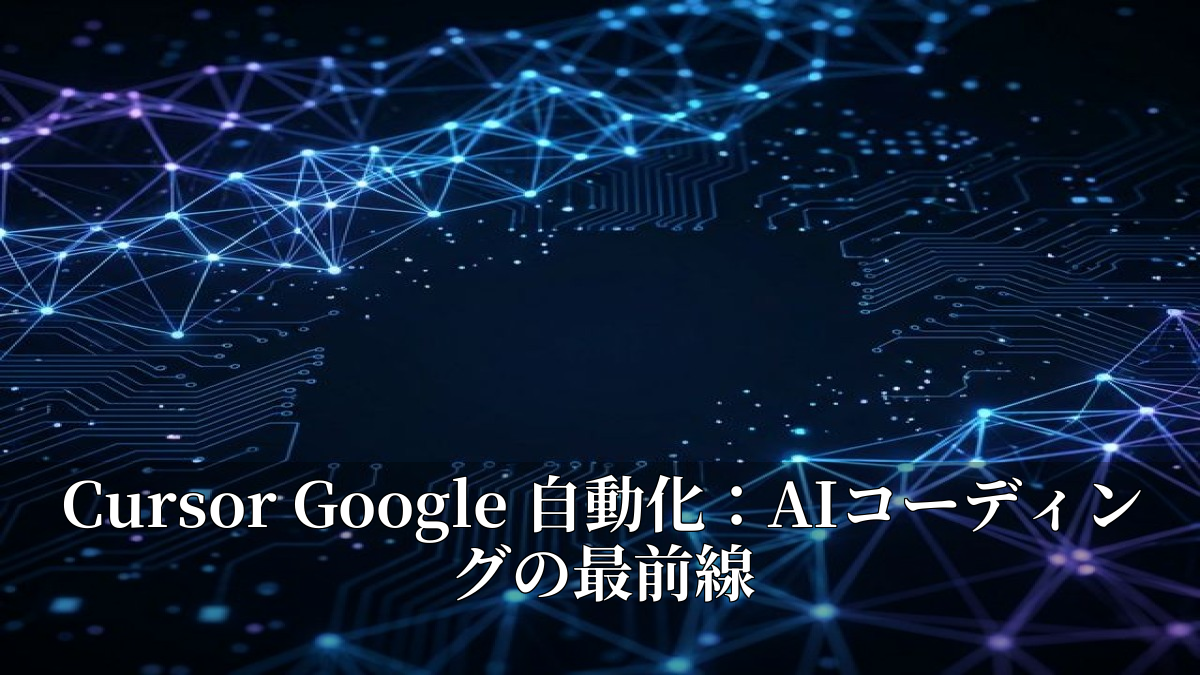 Cursor Google 自動化：AIコーディングの最前線