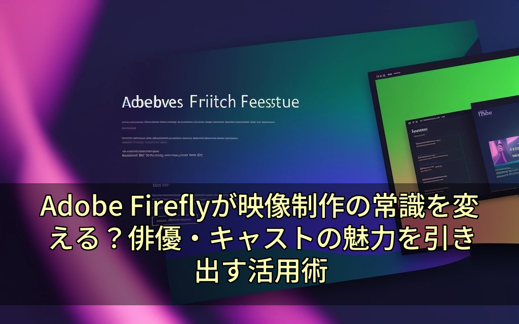 Adobe Fireflyが映像制作の常識を変える？俳優・キャストの魅力を引き出す活用術 11