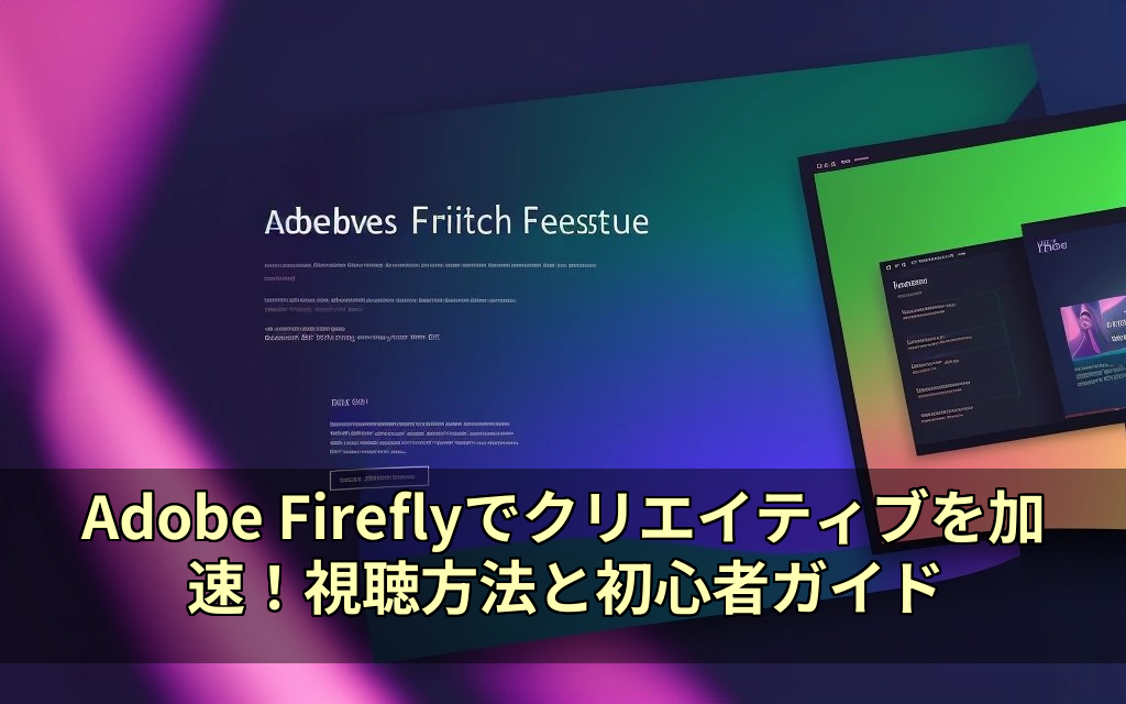 Adobe Fireflyでクリエイティブを加速！視聴方法と初心者ガイド 11